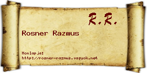 Rosner Razmus névjegykártya
